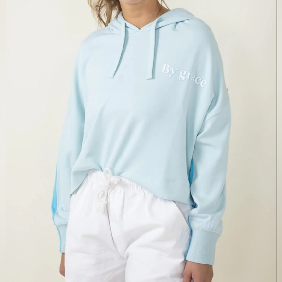 Simply Southern Color Block Through Faith Cropped Hoodie for Women XXL - Picture 4 of 12